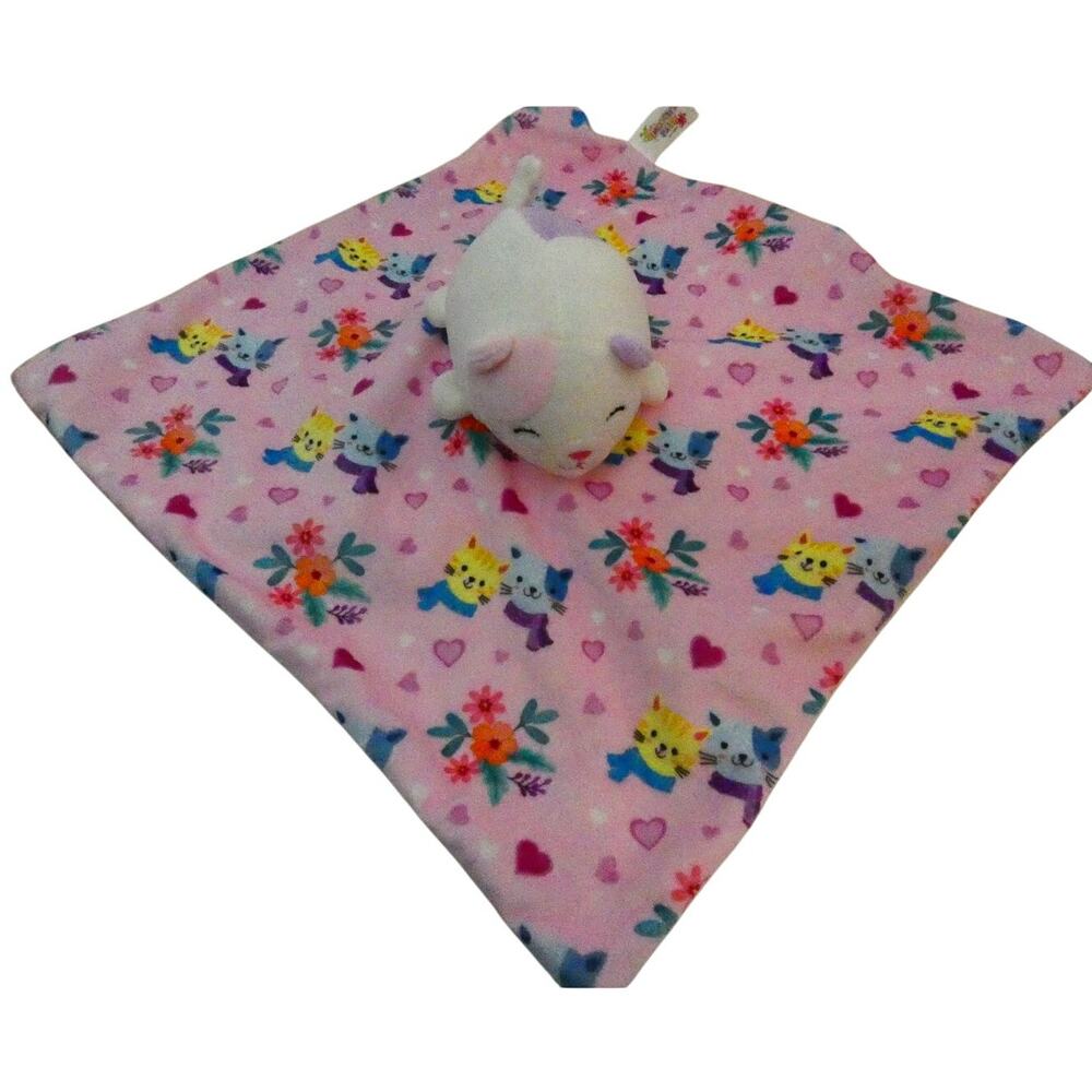 Smoochy Pals Lovey Security Blanket Cats Baby Toy